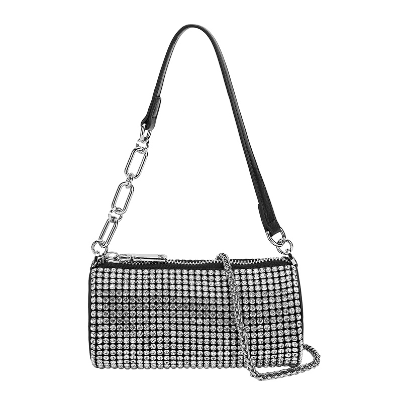 马克华菲牛皮复古单肩包新款小方包女式斜挎包亚克力链条女包