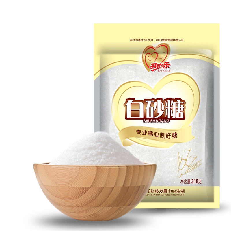 开心乐白砂糖318g*3袋细砂糖洁白甘甜砂糖烘培白糖