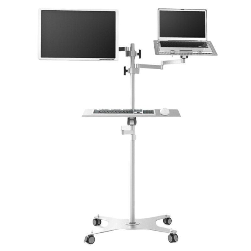 昊雄 笔记本显示器多功能组合支架显示器双屏电脑落地支架显示屏工作站 立杆高120cm