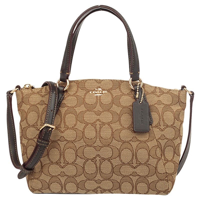 【直营】蔻驰(COACH) KELSEY系列 拉链款帆布C纹女士迷你饺子包 手提包 单肩包 斜挎包 女包