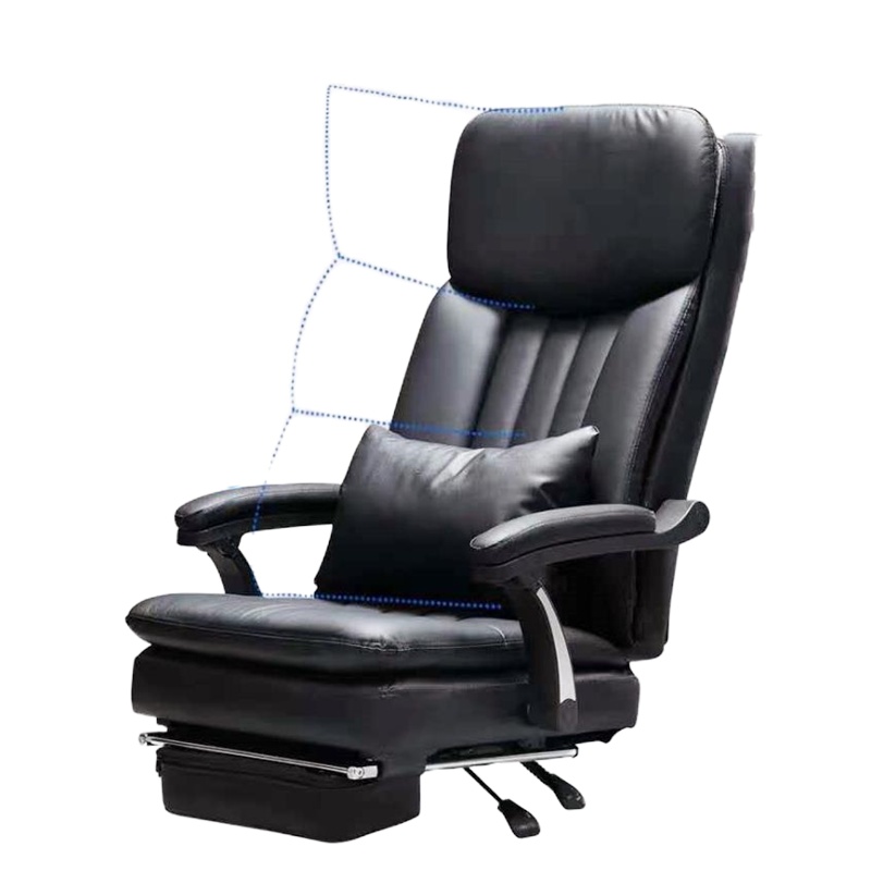 真皮可旋转升降平躺电脑椅