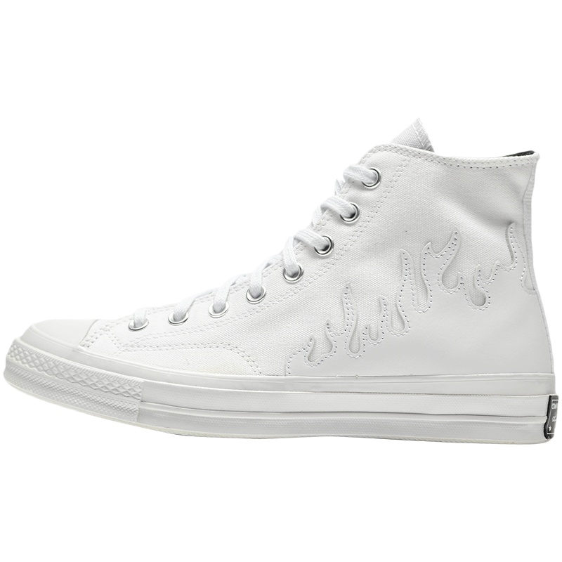 匡威男鞋女鞋帆布鞋Chuck70白色火焰高帮休闲运动鞋168970C