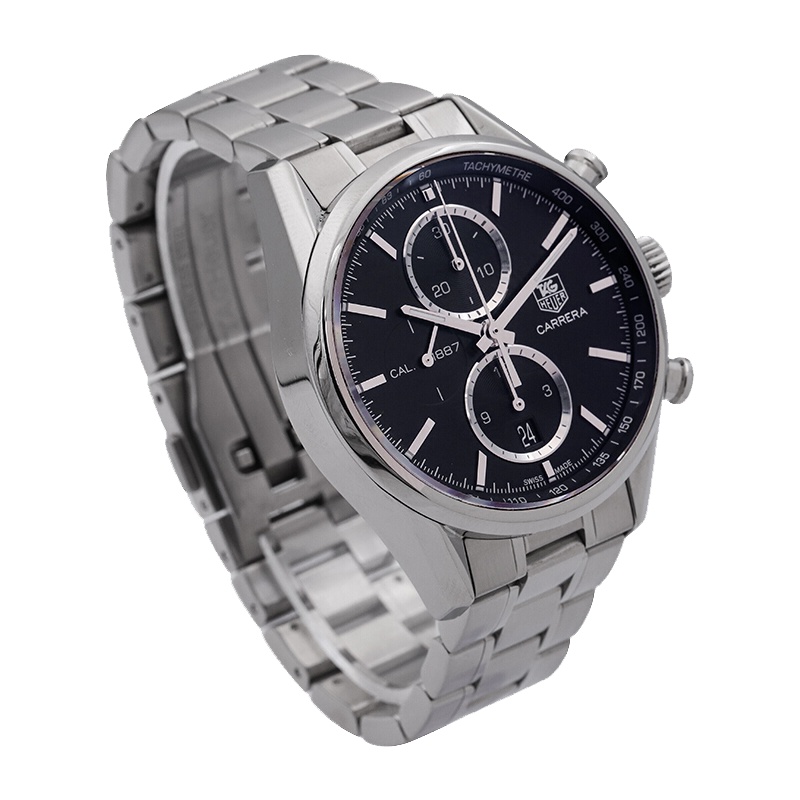 泰格豪雅(TAG Heuer)瑞士手表 卡莱拉系列钢带计时表自动机械男表CAR2110.BA0720