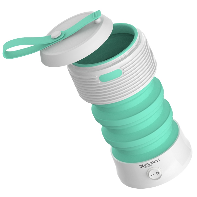 四万公里 SW5508 折叠水壶 食品级硅胶 折叠双电压烧水壶 旅行便携电水壶