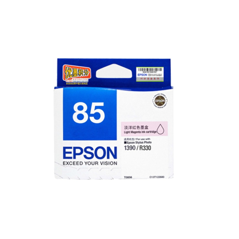 爱普生（Epson)C13T122680淡洋红色墨盒适用 PHOTO 1390/R330 打印机T0856墨盒 淡洋红