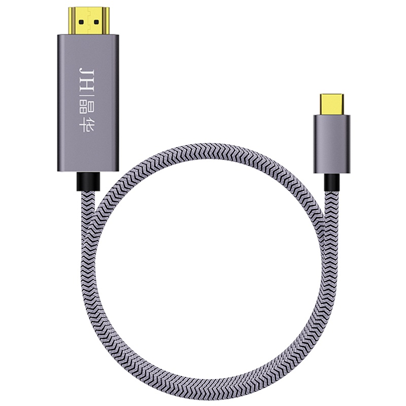 晶华 Type-C转HDMI转换线 4K高清60hz连接线 苹果华为手机笔记本扩展坞连接电视显示器线黑色 Z350C