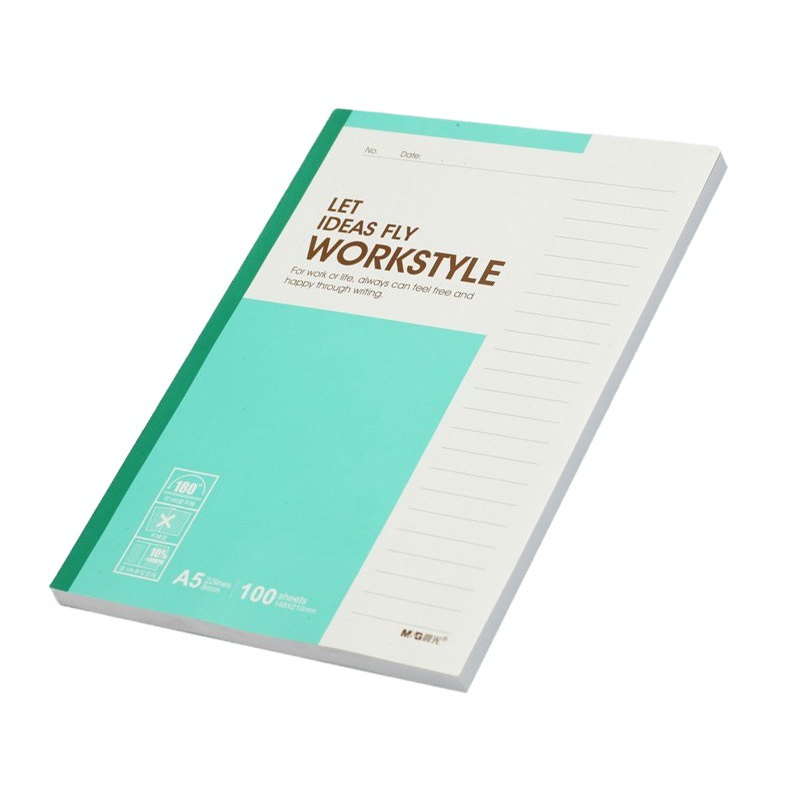 晨光APYJX411软抄本 A5/100页无线装订本 胶装本 记事本 笔记本子 会议记录本 混色 5本装