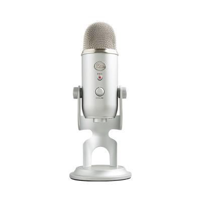 罗技(Logitech)Blue Yeti 雪怪 USB麦克风专业电容话筒 K歌录音电脑手机游戏主播直播电台播音级 银色
