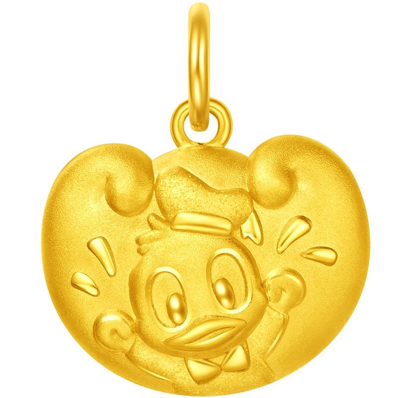 周大福 迪士尼经典系列 唐老鸭加油鸭锁包 定价足金金吊坠