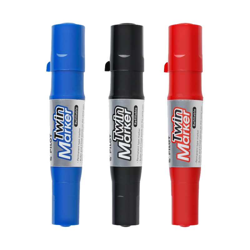 百乐(PILOT)MFN-15FB大双头记号笔 箱头笔 油性麦克笔 物流笔 黑色/蓝色/红色可选