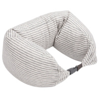 名创优品 (miniso) 面包粒子U型枕浅灰 午休午睡枕护颈枕飞机旅行汽车办公室头枕 可拆洗随意折叠多用途创意玩偶