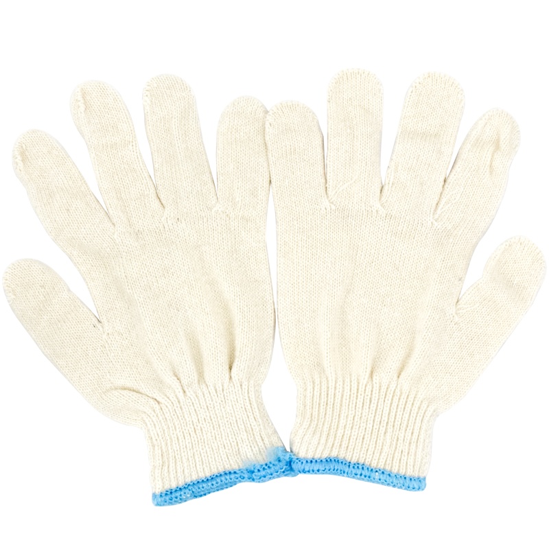 海斯迪克 HKW-79 劳保手套 尼龙耐磨棉纱棉线手套 防滑加厚耐用护手 手部防护 耐磨一等棉(奶黄色)/20双