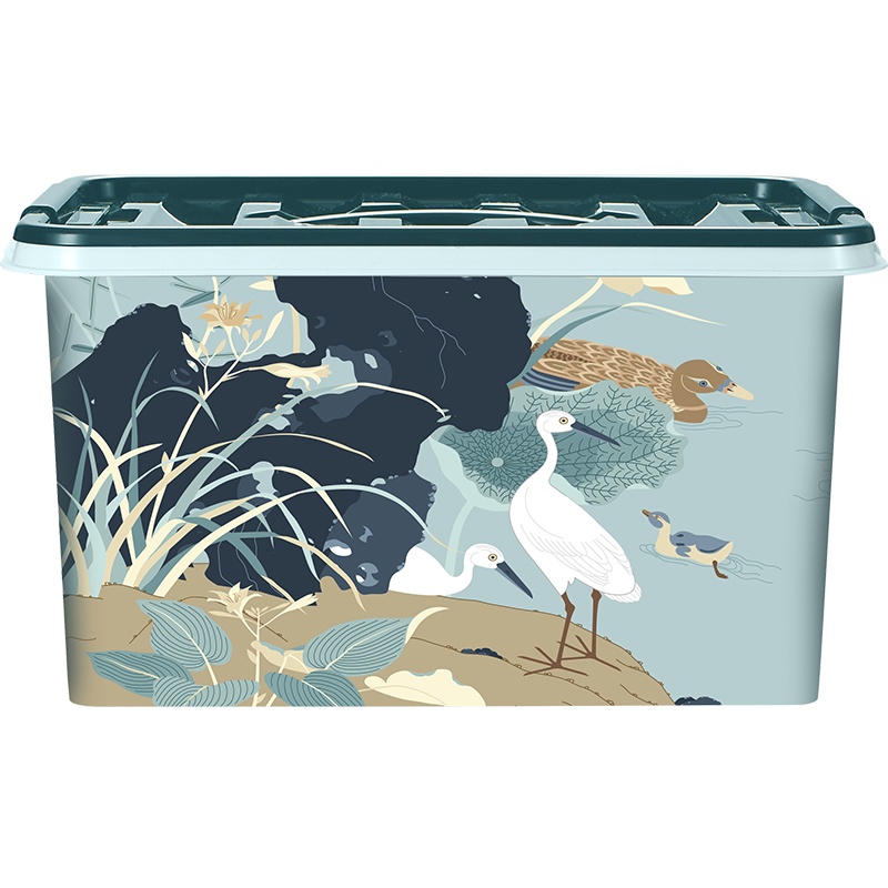 捷扣JEKO学生宿舍手提收纳箱复古塑料储物盒整理零食箱子卡通盒子小号