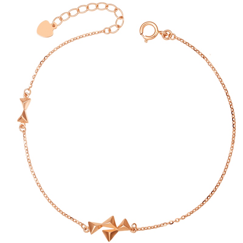 周大生18K玫瑰金双蝴蝶结手链时尚手链女K金手镯彩金链子送女友正品