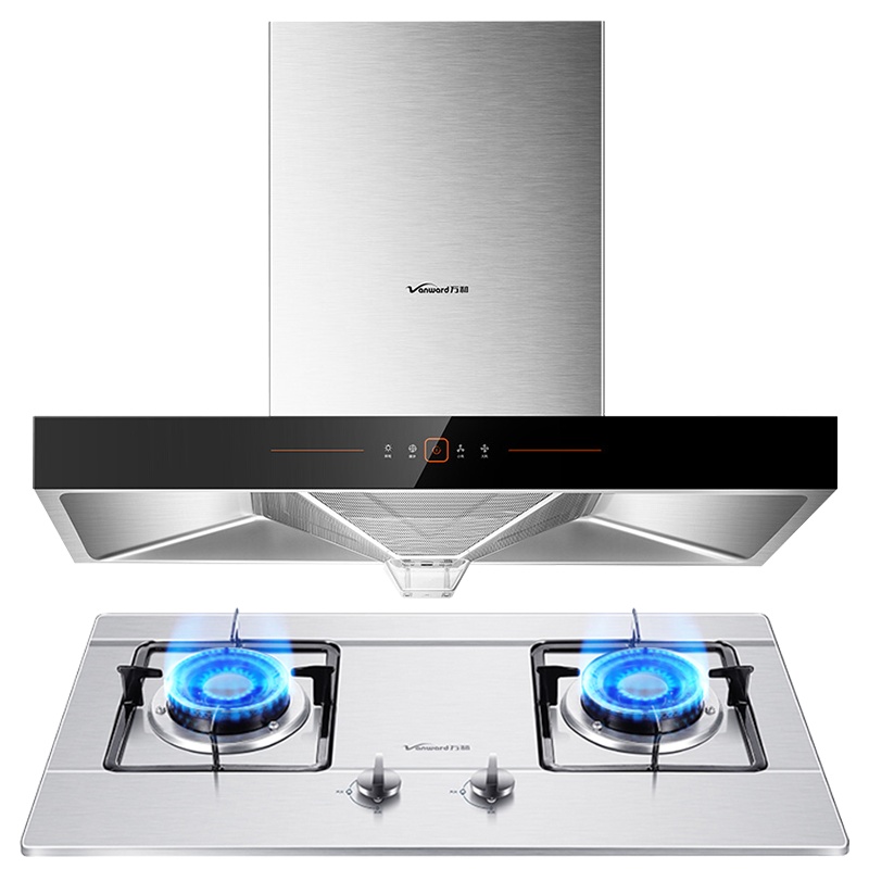 万和(Vanward)19m³欧式油烟机灶具套餐X520A+B6B338XW(液化气)4.0kW燃气灶双眼灶嵌入式灶具