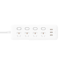 小米(mi) 米家插线板接线板四位四控 含3口USB 2A快充 白色