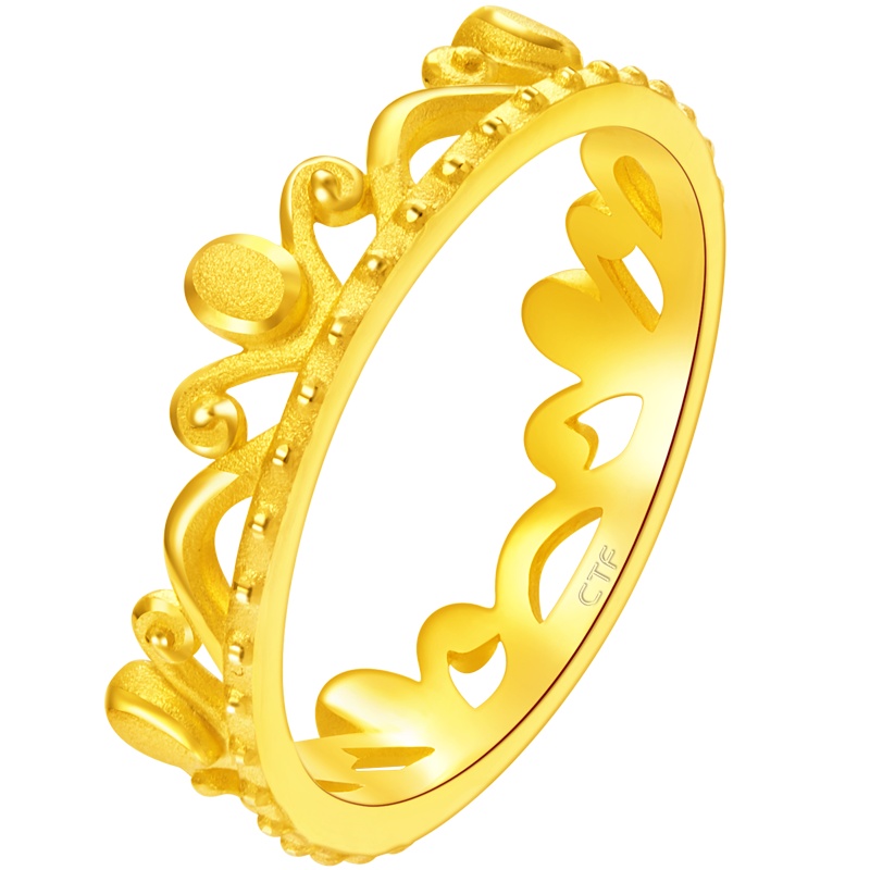 周大福珠宝首饰皇冠足金金戒指计价（工费：78元）F219904