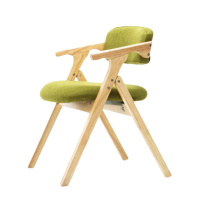 顶鸿北欧实木餐椅简约现代家用实木可折叠拆清洗餐椅靠背椅休闲电脑椅子 实木架-麻布DH-HY1047