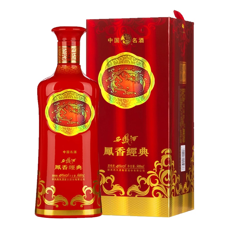 西凤酒凤香经典45度500mL陈年凤香型粮食白酒单瓶2013年左右老酒