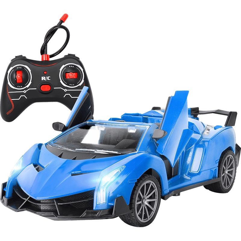 勾勾手(GOUGOUSHOU)遥控汽车儿童玩具男孩玩具开门收篷越野漂移 开门收篷遥控车-蓝色