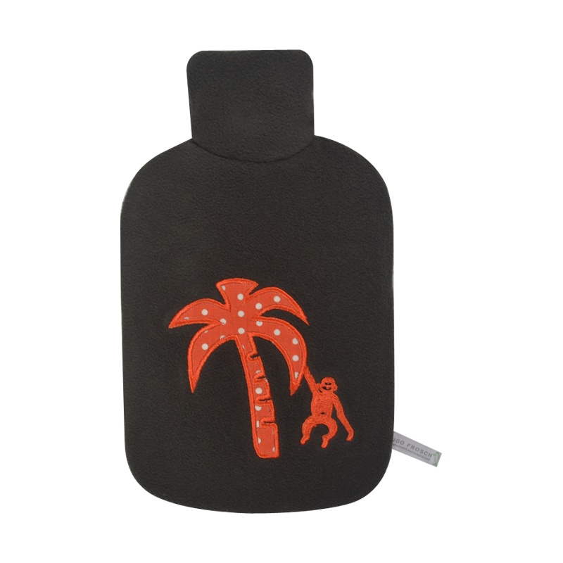 德国Hugo Frosch暖蛙注水热水袋暖手宝保暖防爆中号0.8L生物基材质开心动物园系列深咖小猴