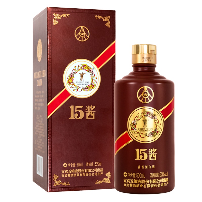 五粮液股份 15酱(手工版) 53度 500ml单瓶装 酱香型白酒
