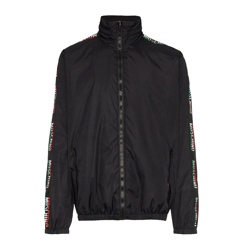 香港直邮 MOSCHINO莫斯奇诺 意大利国旗色外套飞行员夹克男士