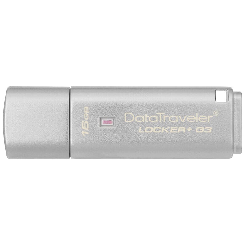 [免邮]金士顿(Kingston)DTLPG3 16GB USB3.0 硬件加密金属银色U盘 256位AES硬件加密
