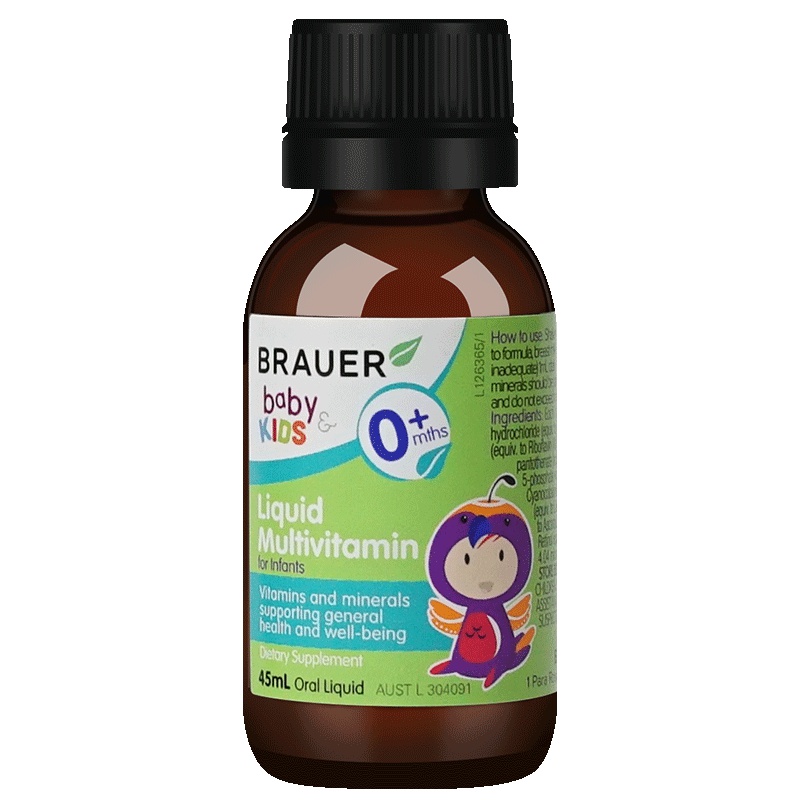 蓓澳儿(Brauer)婴幼儿复合维生素滴剂 45ml/瓶装 易吸收 1-12月宝宝