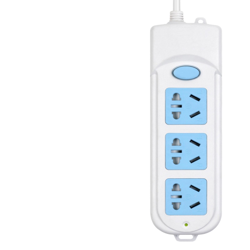 插排长线多功能usb插座面板多孔家用充电源排插板带线3/5米插线板 蓝白色三插位15孔[全长2米]送爬墙贴+运费险