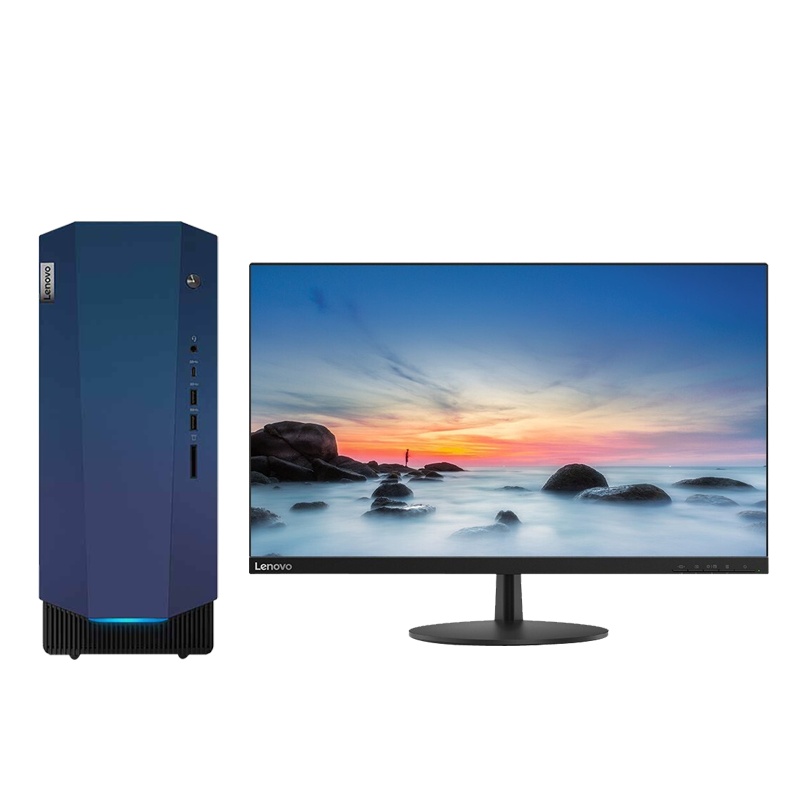 联想(Lenovo)GeekPro 新款台式机电脑 (i5-10400F 8G 1T+256G 4G独显 WIFI) 27英寸 游戏设计 商务办公 学习个人家用企业采购