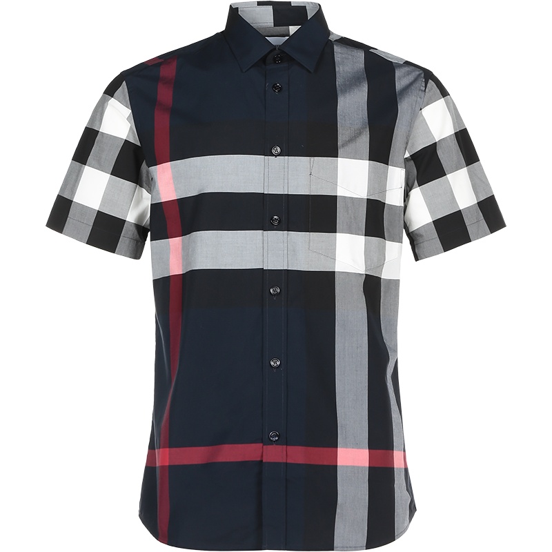 BURBERRY 博柏利 男款 棉质修身版短袖衬衫 80208551