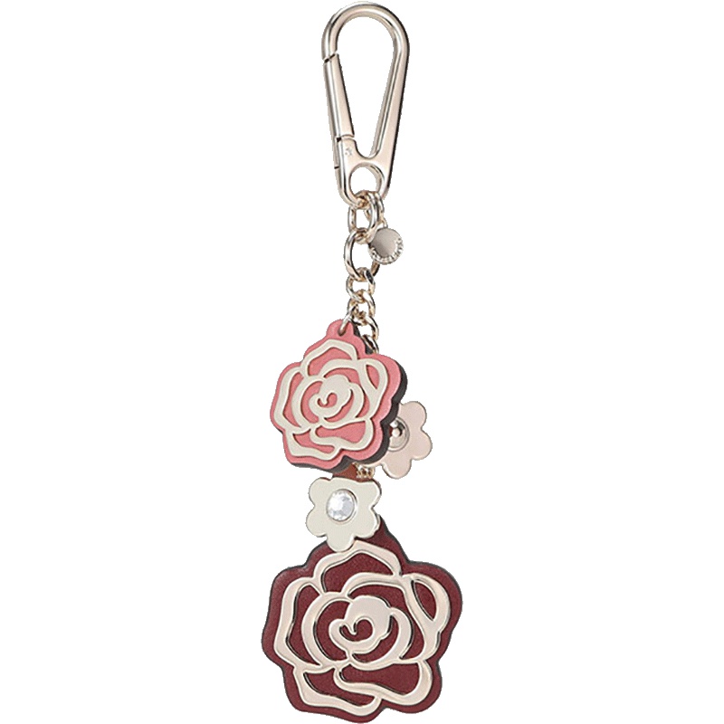 MICHAEL KORS 迈克·科尔斯 女士玫瑰混色金属配皮挂饰钥匙扣 32H8TF3K2T