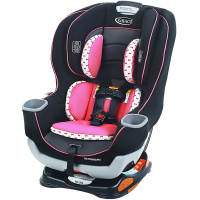 [美国断货王]graco/葛莱 儿童汽车安全座椅 0-7岁Extend2Fit 粉色双向安装 坐躺调节式 LATCH接口