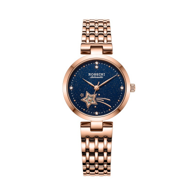 罗西尼手表女机械典美系列正品名牌满天星空防水女士腕表619870