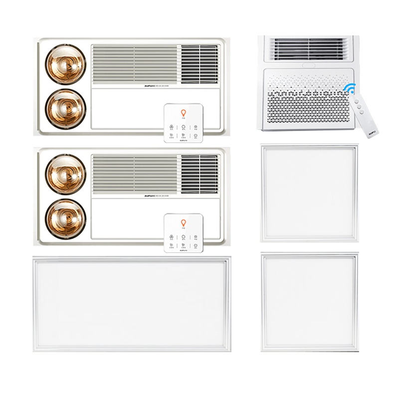 奥普(AUPU)浴霸灯风双暖普通集成吊顶式即开即热循环加热HDP6125AS款300*600触控多功能取暖一厨房两卫套餐