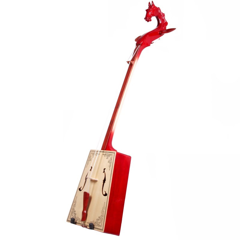 梵巢 马头琴 红木 指板 鱼鳞松 面板 印花 成人 演奏型 中音 乐器 MT-06 红色