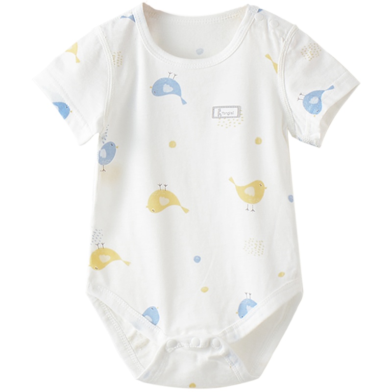 童泰(TONGTAI)夏季婴儿衣服1-18月男女宝宝纯棉短袖肩开包屁衣