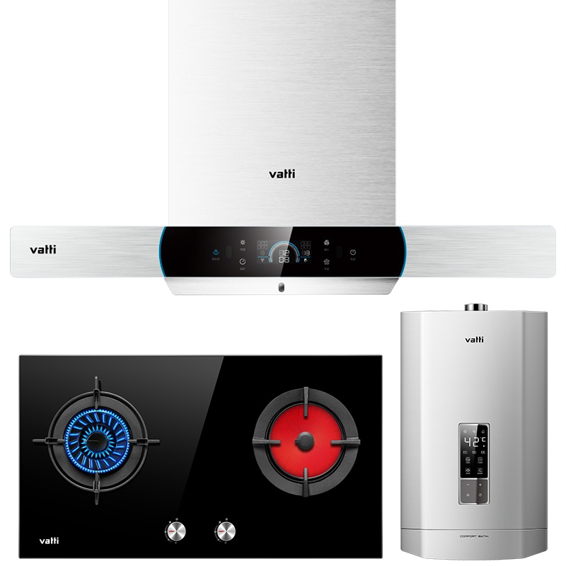 华帝(vatti)i11124+46B+i12052-16欧式抽油烟机燃气灶具热水器三件套 21立方挥手即开 天然气