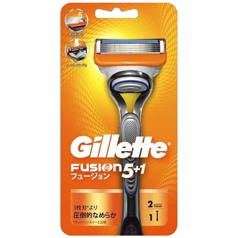 GILLETTE吉列FUSION5+1系列剃须刀柔肤华润刮胡刀 1个刀杆+2个替换刀头