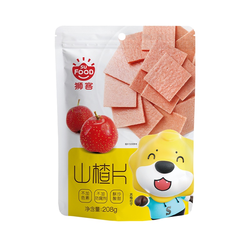 狮客[苏宁自主品牌] 208g山楂片山楂干山楂零食小吃果脯蜜饯休闲食品袋