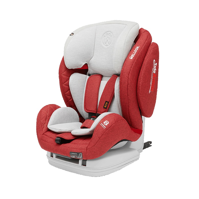 Welldon惠尔顿汽车用儿童安全座椅9个月-12岁宝宝婴儿硬ISOFIX指挥家典雅红