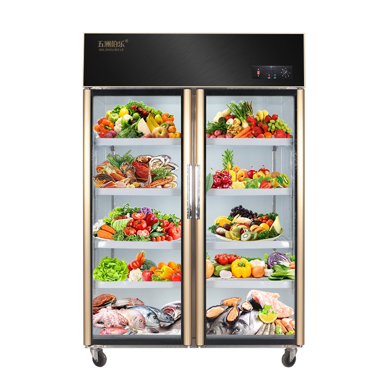 五洲伯乐(WUZHOUBOLE)CF-1200 910升铜管厨房冰箱 商用厨房柜 双门冷藏保鲜展示柜 双门冰柜立式冷柜