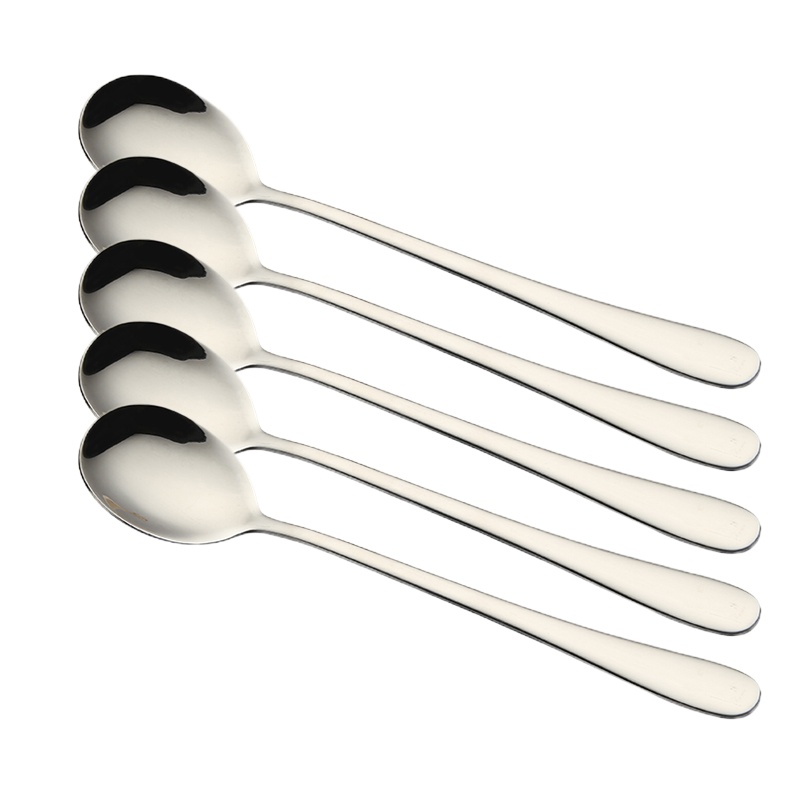 阳光飞歌 304不锈钢餐具勺子套装 韩式主餐勺咖啡勺长柄汤匙饭勺调羹汤勺 XH7577 5只/套