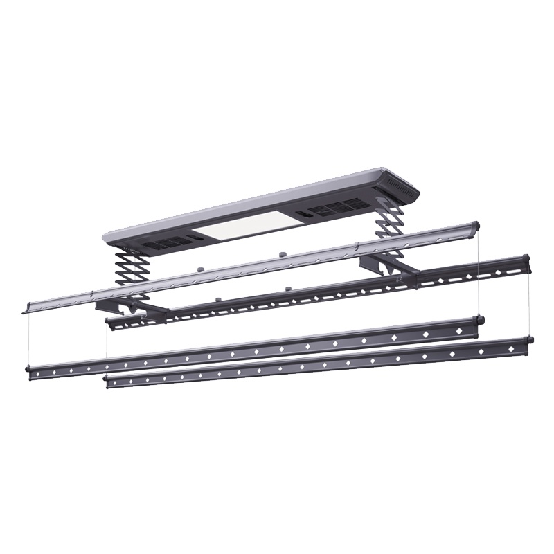 顶固(Topstrong)家用智能晾衣架C33-7-H1524 带童锁2.4米复式四杆太空灰