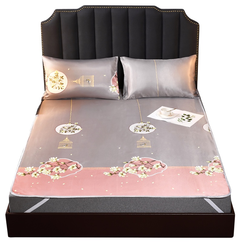 北极绒冰丝凉席三件套可水洗折叠夏季1.5米可机洗空调软席子