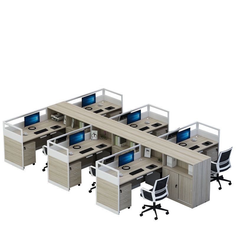 全简现代简约屏风位员工办公桌办公室专用屏风隔断职员办公电脑桌财务办公电脑桌干字形六人位