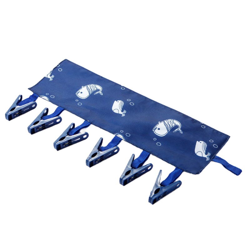 YT 便携式布艺晾衣夹 可折叠旅行衣架 浴室衣服夹子出差旅游常备晾晒架 三维工匠 鲸鱼 1个