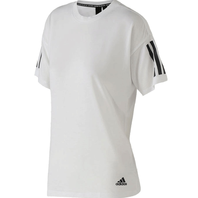 阿迪达斯女子短袖 新款跑步运动上衣圆领宽松透气休闲T恤DU0011