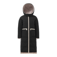 千仞岗新款中长款羽绒服女直筒连帽两面穿加厚简约显瘦